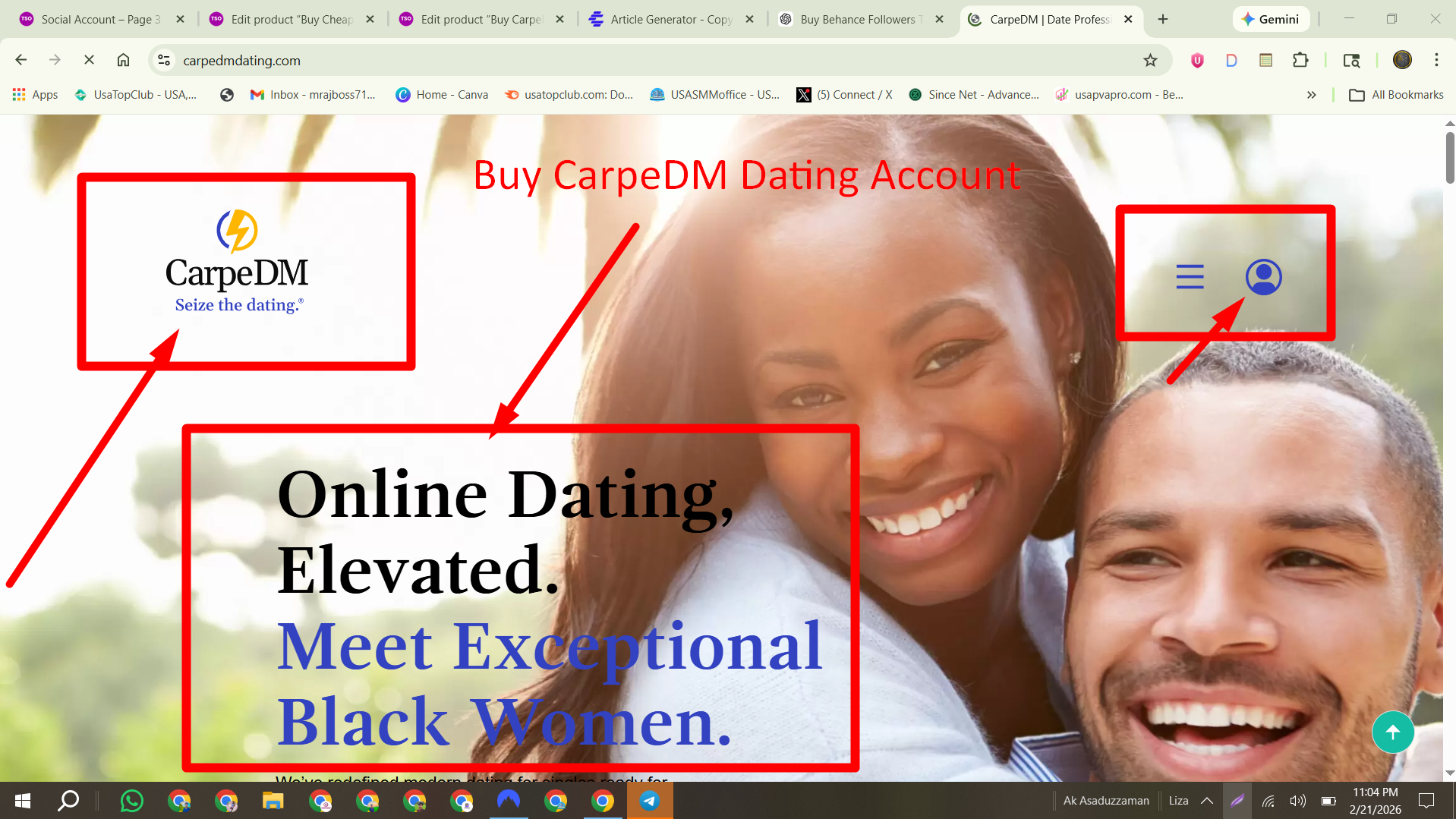 best website to buy carpedm dating account,
