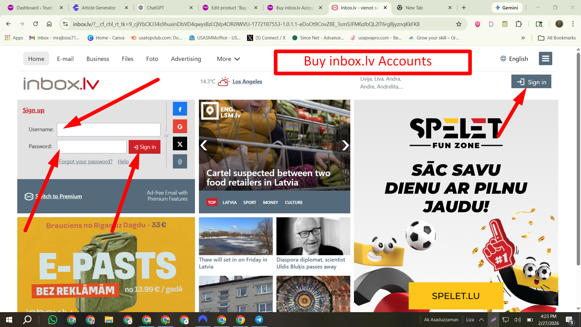 Buy inbox.lv Accounts